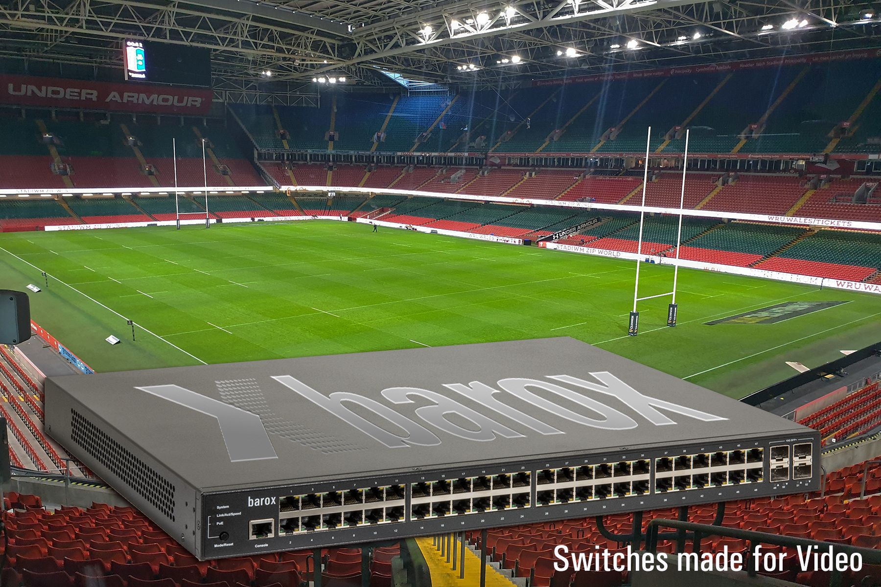 barox ethernet switches secure Principality Stadium, Cardiff